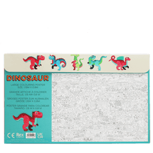 Load image into Gallery viewer, Великий плакат для розмальовки з олівцями "Маленькі динозаври"