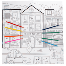 Load image into Gallery viewer, Великий плакат для розмальовки з олівцями «На нашій вулиці»