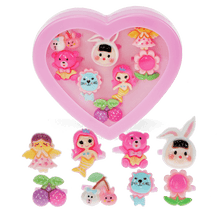 Load image into Gallery viewer, Набір каблучок 8 шт Cute rings in a heart box