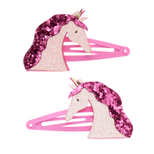 Load image into Gallery viewer, Набір заколок Glitter hair clips - Unicorn