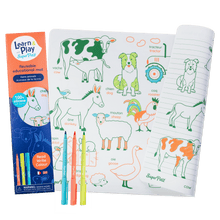 Load image into Gallery viewer, Набір навчальний з розмальовки та маркерів "Ферма"