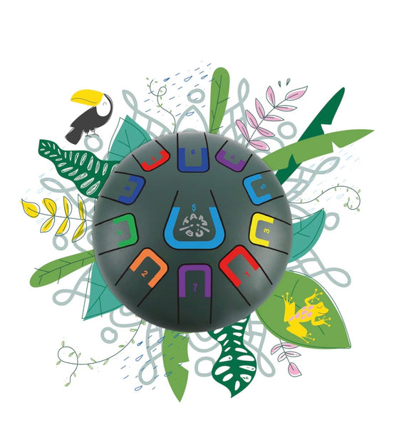 Пелюстковий барабан на 8 пелюсток 11 нот бірюзовий матовий