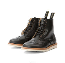 Load image into Gallery viewer, Чоботи Sidney vegan brogue kids чорна синтетична шкіра