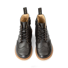 Load image into Gallery viewer, Чоботи Sidney vegan brogue kids чорна синтетична шкіра