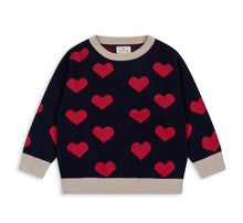 Load image into Gallery viewer, Светр Lapis knit - navy heart
