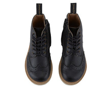 Load image into Gallery viewer, Чоботи Sidney vegan brogue kids чорна синтетична шкіра