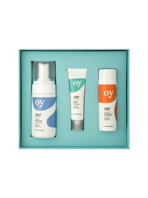 Набір засобів для чистої шкіри 50мл, 100мл, 30мл (3шт в пак) Clear Skin Organic Young, Green People
