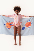 Load image into Gallery viewer, Beach oranges frills ls one-piece
