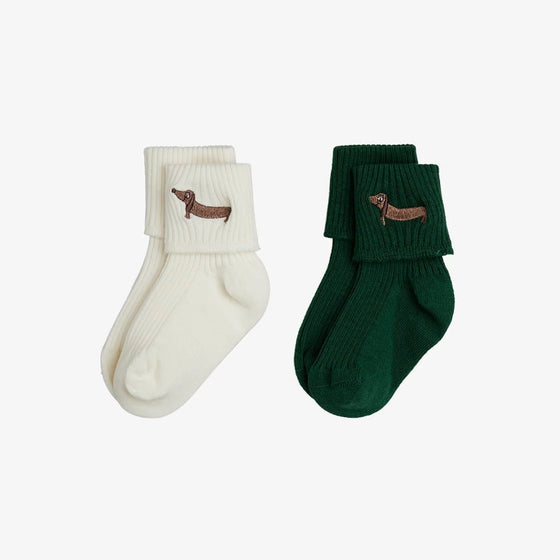 Набір шкарпеток Dog emb 2-pack ribbed baby