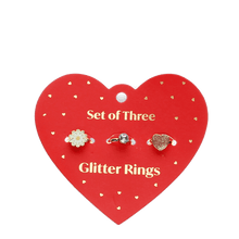 Load image into Gallery viewer, Набір каблучок серце та квіти
