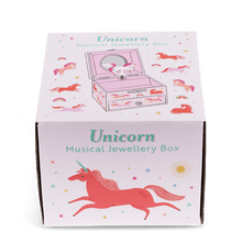 Load image into Gallery viewer, Музична скринька для коштовностей Єдиноріг
