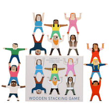 Load image into Gallery viewer, Гра з дерев'яними персонажами Wooden stacking characters game
