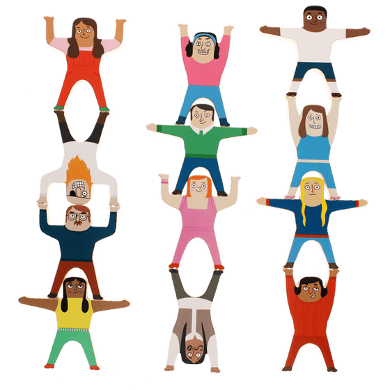 Гра з дерев'яними персонажами Wooden stacking characters game