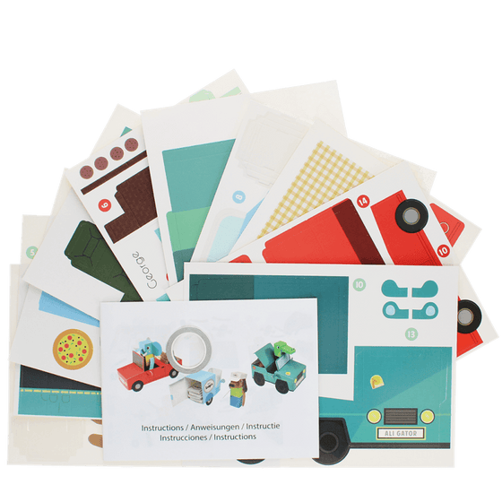 3D-набір для виготовлення карток "Автомобілі тварин"