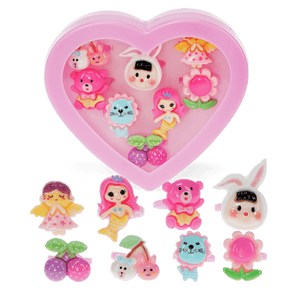 Набір каблучок 8 шт Cute rings in a heart box