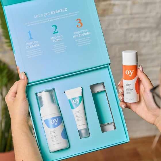 Набір засобів для чистої шкіри 50мл, 100мл, 30мл (3шт в пак) Clear Skin Organic Young, Green People