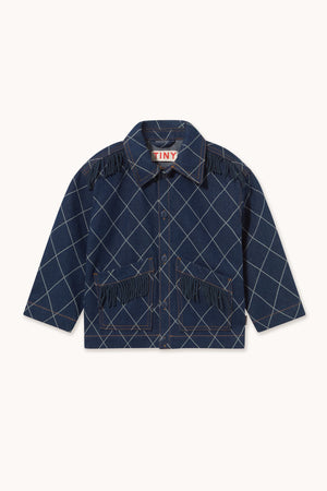 Куртка джинсова Diamond Pattern Denim Fringe