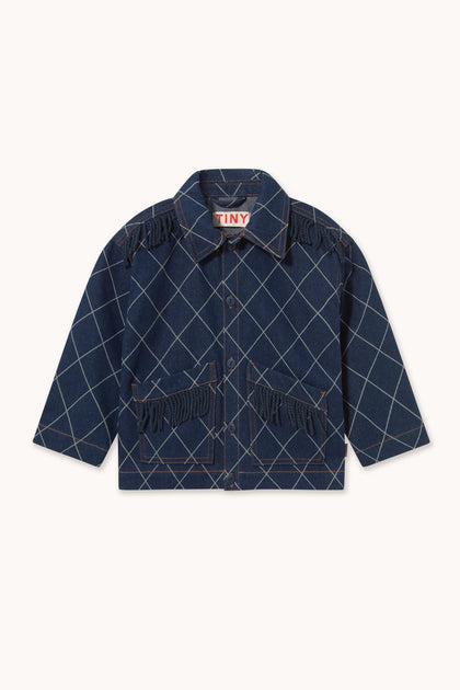 Куртка джинсова Diamond Pattern Denim Fringe
