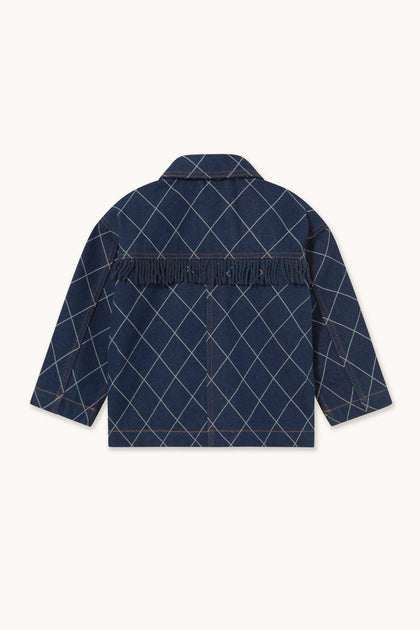Куртка джинсова Diamond Pattern Denim Fringe