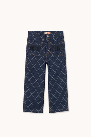 Джинси Diamond Pattern Fringe Denim Pant