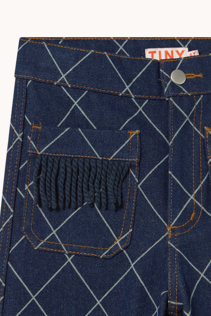 Джинси Diamond Pattern Fringe Denim Pant