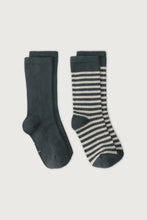 Load image into Gallery viewer, Набір шкарпеток Ribbed Socks 2-pack Blue Gray-Cream
