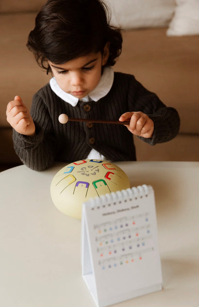 Пелюстковий барабан на 6 пелюсток 8 нот жовтий