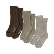 Load image into Gallery viewer, Набір шкарпеток 3 pack rib - soft grey/ment/brown
