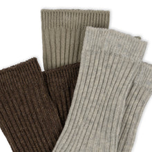Load image into Gallery viewer, Набір шкарпеток 3 pack rib - soft grey/ment/brown
