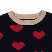 Load image into Gallery viewer, Lapis knit dress - navy heart
