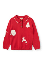Load image into Gallery viewer, Светр Knitted Polo w. Crochet Patches
