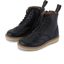 Load image into Gallery viewer, Sidney vegan brogue kids boot black synthetic leather
