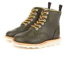 Load image into Gallery viewer, Sidney brogue kids boot hunter green leather
