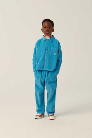 Синя вельветова сорочка