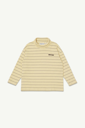 Гольф Roll Neck Rib Top - Banana Crepe Stripe