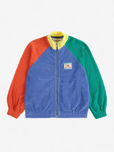 Load image into Gallery viewer, Smiling color block terry cloth zipped sweatshirt
