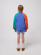 Load image into Gallery viewer, Smiling color block terry cloth zipped sweatshirt
