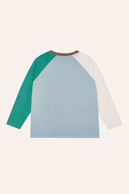 Лонгслів Light Blue Color Block Tshirt