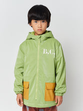 Load image into Gallery viewer, Green color block BC rain coat
