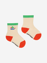Load image into Gallery viewer, Multicolor sail boat long socks
