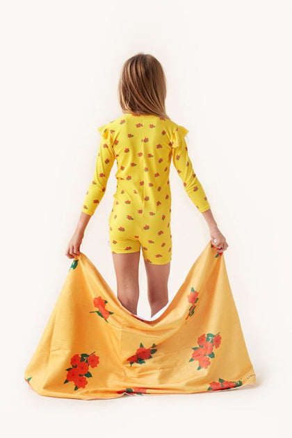 Flowers swim ls one-piece